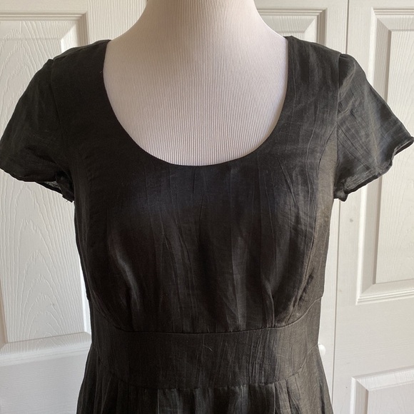 Banana Republic Black Linen Blend Shiny Sheath Dress Size 8 NWT - Picture 2 of 13